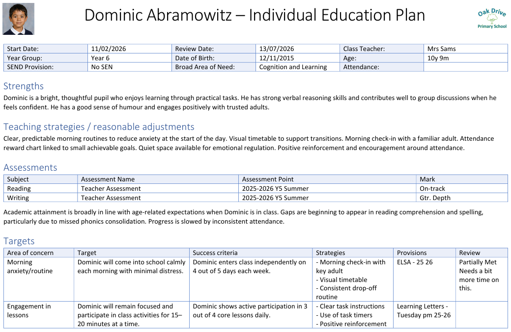 Individual Education Plan